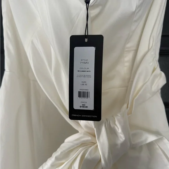 NWT French Connection Florida Bow Strapless Mini Dress~Summer White - Picture 7 of 9